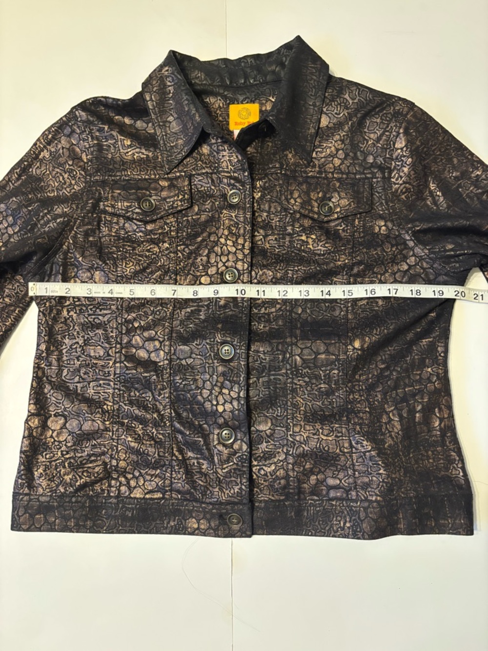 Ruby Rd. Metallic Black Cropped Utility Jacket - Picture 6 of 8